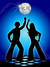 Retro Disco Dancers Blue/eps