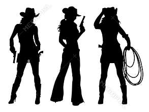 Three girls cowboy
