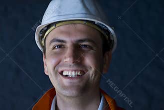 Happy underground worker