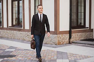 Businessman walking on the street