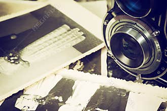 Old wedding photos and old camera