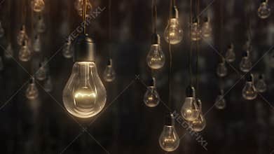 Beautiful edison style light bulbs against black