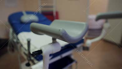 The image of blue gynecological chair
