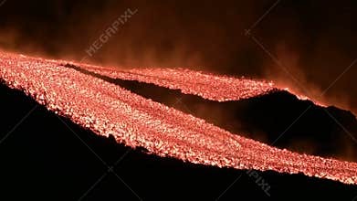Lava flow of Volcano Etna, Italy