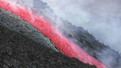 Lava flow of Volcano Etna, Italy