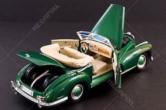 Green sleek classic luxury car