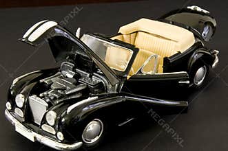 Luxurious black retro classic car