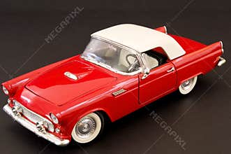 Red stylish classic muscle car