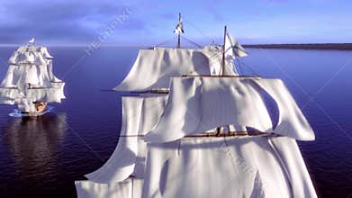 Old ships in a river