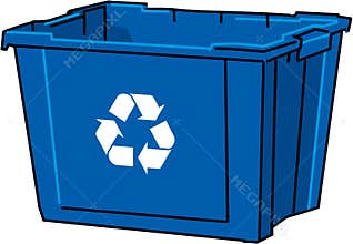 Vector blue recycle bin