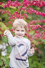 Boy throwing baseball