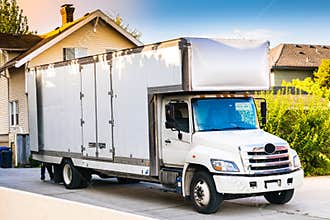 White moving truck
