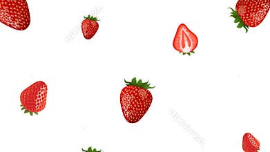 Strawberry fruit falling in looping