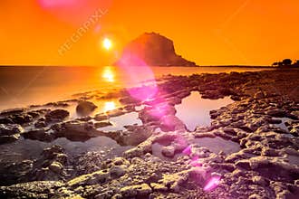 Monemvasia colorful sunrise