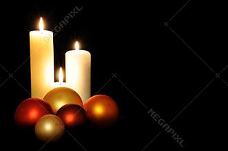 Christmas balls and candles