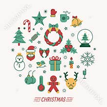 Set of christmas icons