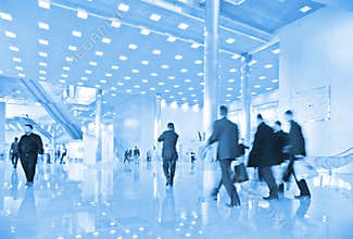 People in business center