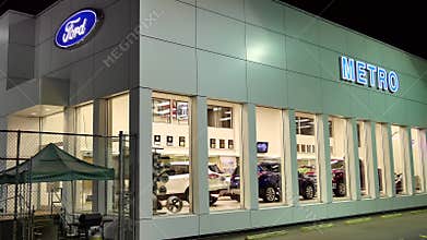 Ford automobile dealership showroom