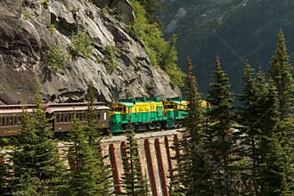 Scenic Railroad on White Pass and Yukon Route in Skagway Alaska
