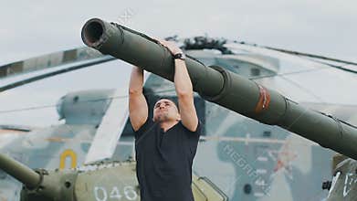 A soldier at a military base coach.
