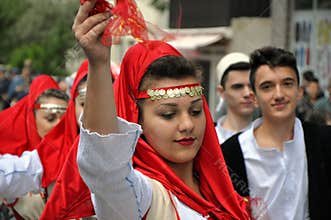 Young Girl in albanian traditional costume