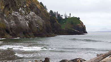 Pacific Ocean Cape Disappointment Lighthouse Waves Crashing