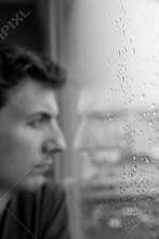 Man thinking or showing loneliness or depression