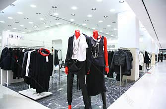 Mannequins in clothes shop