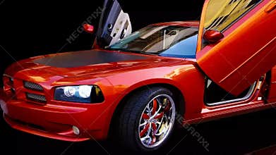 Expensive Red American Sports Car
