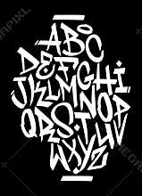 Graffiti font alphabet