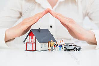 Insurance Home Live Car Protection Concept
