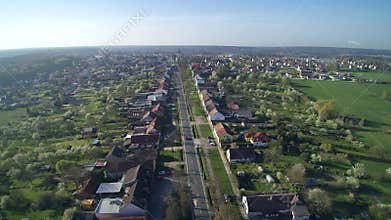 Aerial view of a small town
