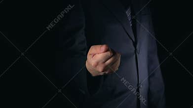 SLOW: Businessman throws up and catches coin