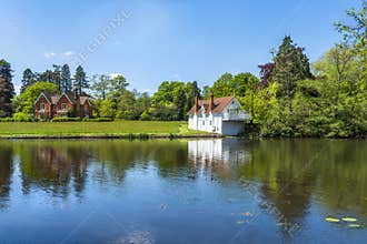 A lake in Virginia Water Park in Surrey, UK