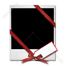 Film Blank With Christmas Bow and Gift Tag