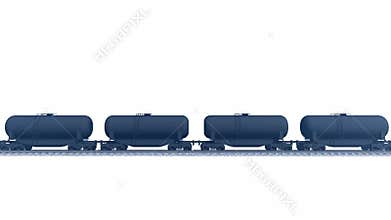 Petroleum tank cars on white background animation