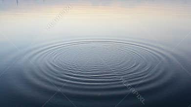 Stone falls into water producing circles on surface