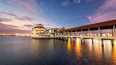 Sunrise view of QEII Jetty in George Town, Penang