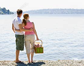 Couple having picnic