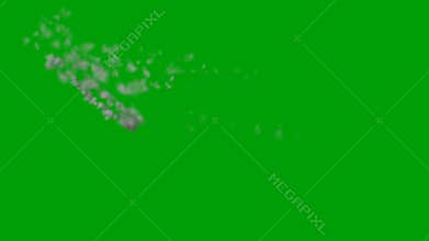 Thin White Smoke Trail Swirling on a Green Screen