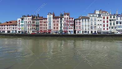 Buildings on embankment of Amiral Jaureguiberry, Bayonne