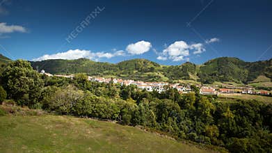 Small Portuguese village in the mountains - Azores Sao Miguel Po