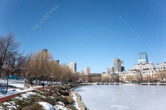 Dalian cityscape in winter