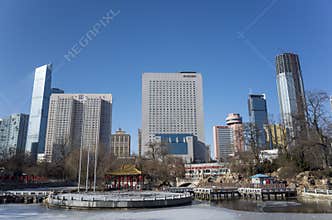 Dalian cityscape in winter