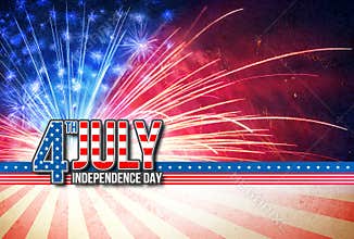 4th Of July - Independence Day Retro Card
