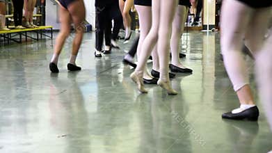 Dance school girls who try choreography of a ballet