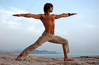 Yoga outdoors.
