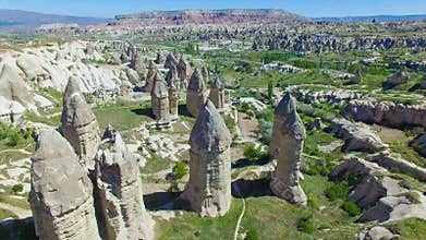 Aerial view of rocks in Cappadocia