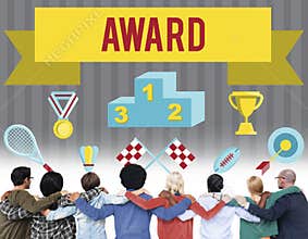 Award Ceremony Certification Challenge Win Concept