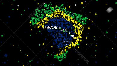 Map and flag of Brazil